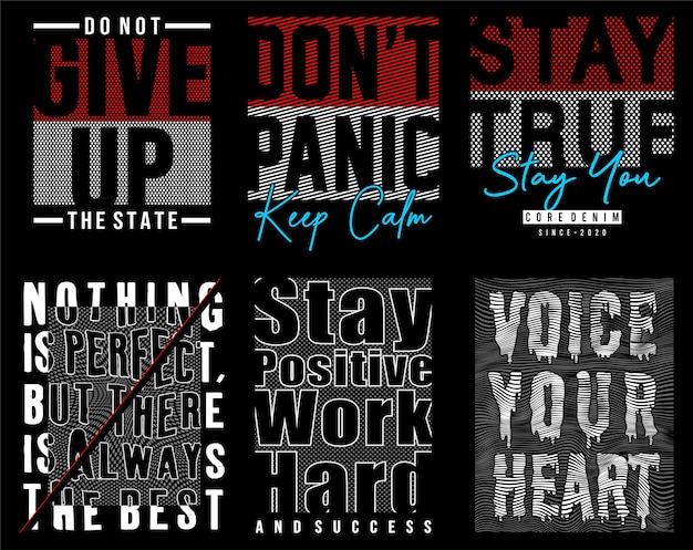 Inspirerende motiverende Slogan citaat typografie T shirt ontwerp grafische vector bundel