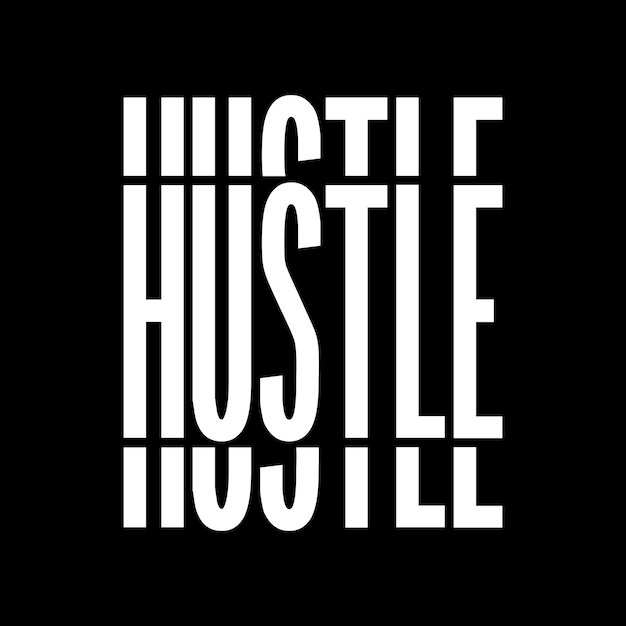 Inspirerende slogan tekst hustle nederige retro stijl vector illustratie ontwerp voor mode graphics