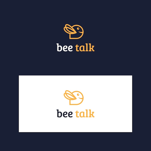 Inspiring bee and talk logo template