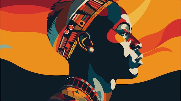 Вектор Вдохновляющая иллюстрация присутствия африканца
