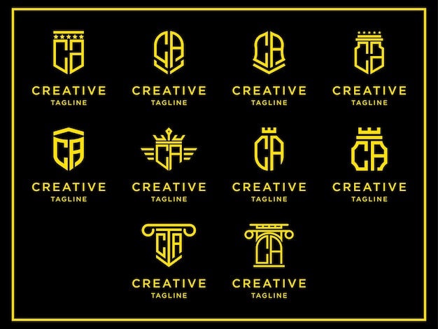 Vector inspiring logo design set for companies from the initial letters of the ca logo icon. -vectors