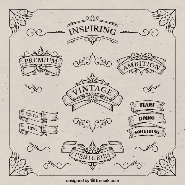 Vector inspiring vintage ribbons