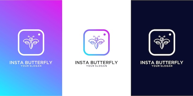 Insta farfalla logo design