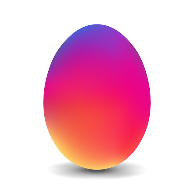 Insta color chicken egg for easter realistic and volumetric egg isolated on white background