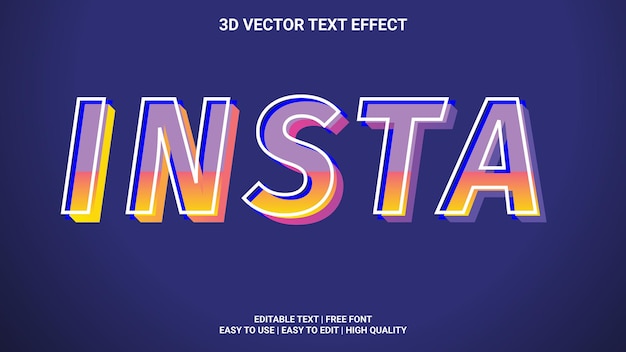 Vector insta editable text effect in modern trend style