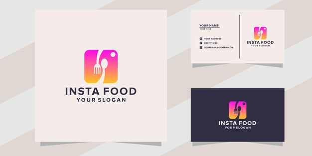 Insta food-logo sjabloon in moderne stijl