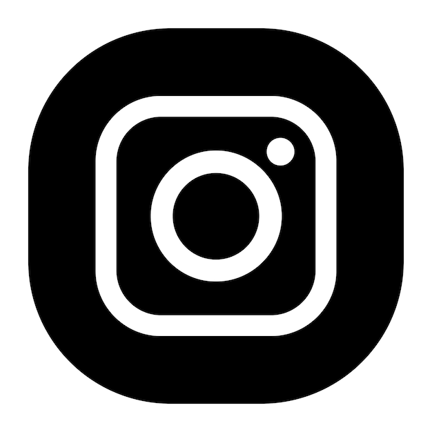 Vector instagram app vector icon with black color