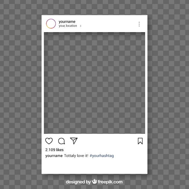 Vector instagram-bericht met transparante achtergrond