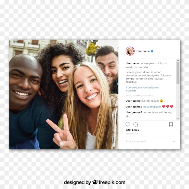 Instagram-bericht met transparante achtergrond