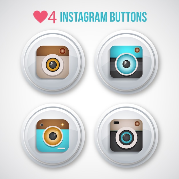 Instagram buttons pack