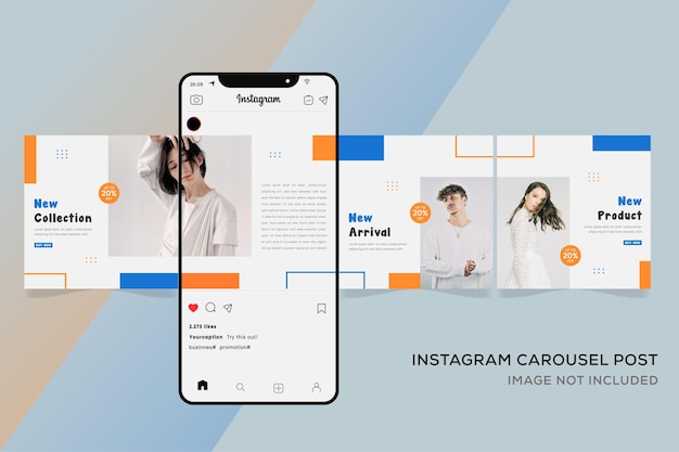 Vettore modelli di banner carosello instagram per fashion premium