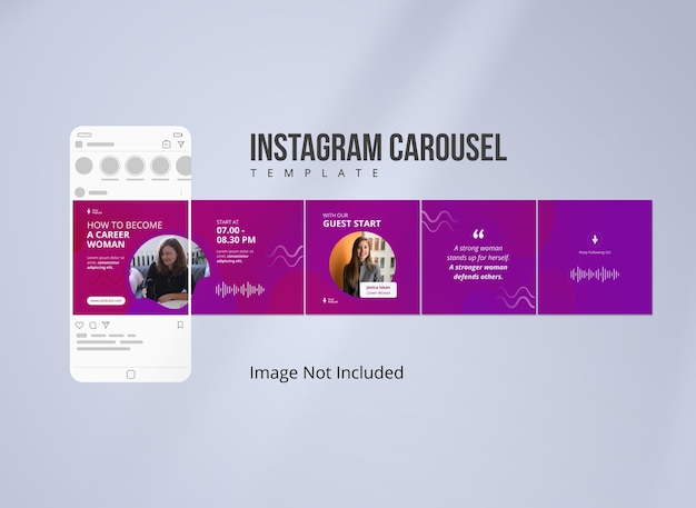 Vector instagram carousel for music podcast