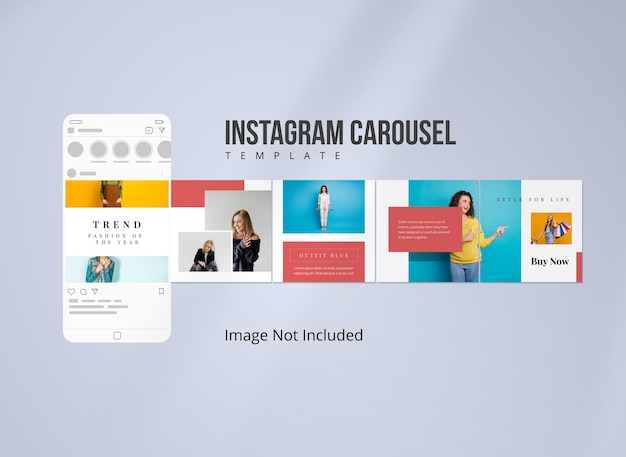 Vector instagram carousel post for fashion