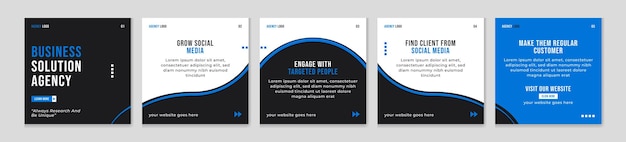 instagram carousel post template, editable social media carousel post for business agency