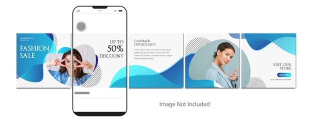 Vector instagram carousel template editable instagram carousel post for fashion sale