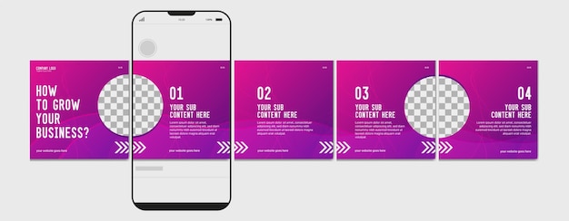 Vector instagram carousel template en social media post layout design