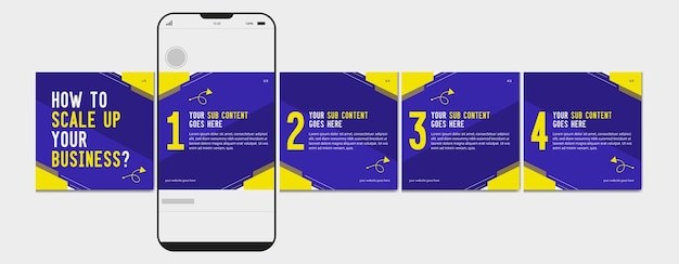 Vettore carousel template e social media post layout design set di business carousel post per instagram