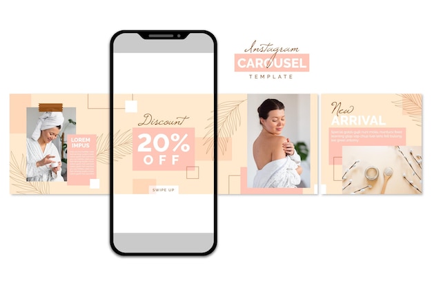 Vector instagram carousel templates