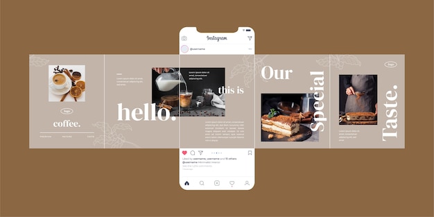 Vector instagram carousel templates