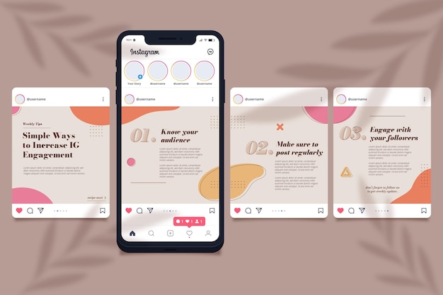 Vector instagram carousel templates