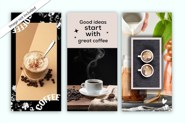 Instagram coffee story set