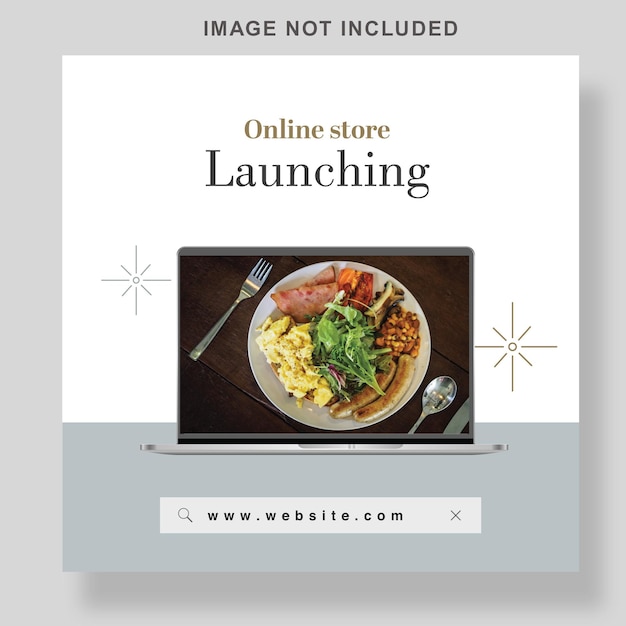 Instagram and facebook post template for new launching website and products