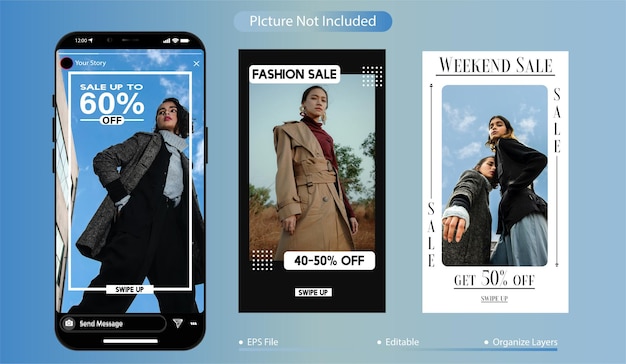 Vector instagram fashion story post