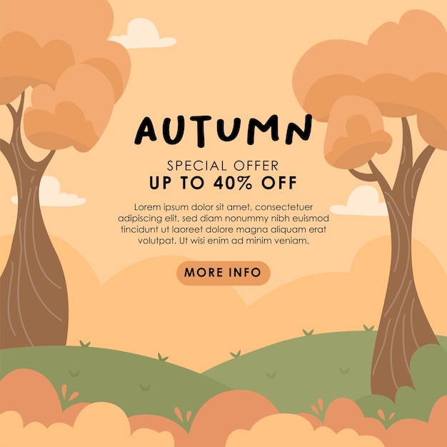 Vector instagram feed design for autumn sale