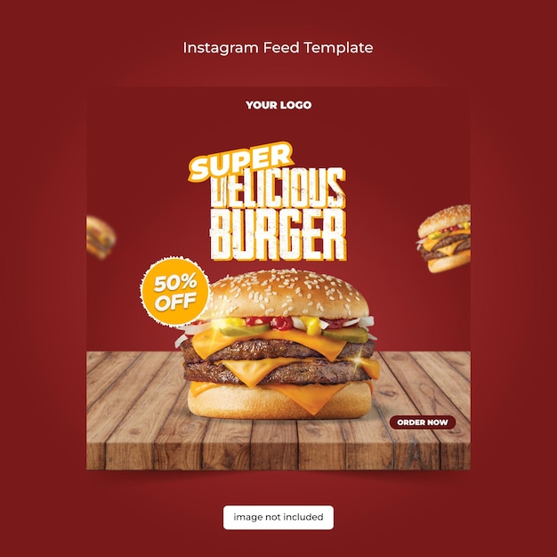 Instagram feed hamburger-sjabloon
