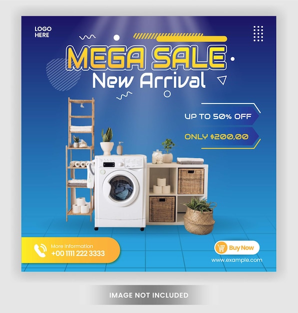 instagram feed post home appliances social media template