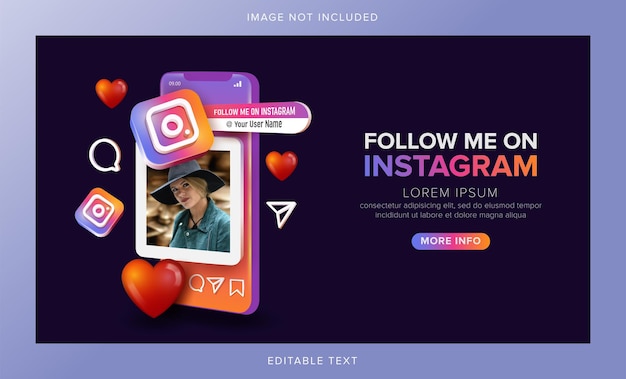 Instagram подписывайтесь на меня в мобильной концепции
