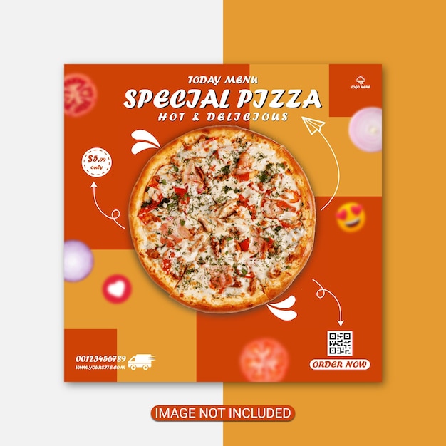 Instagram food post template design premium vector