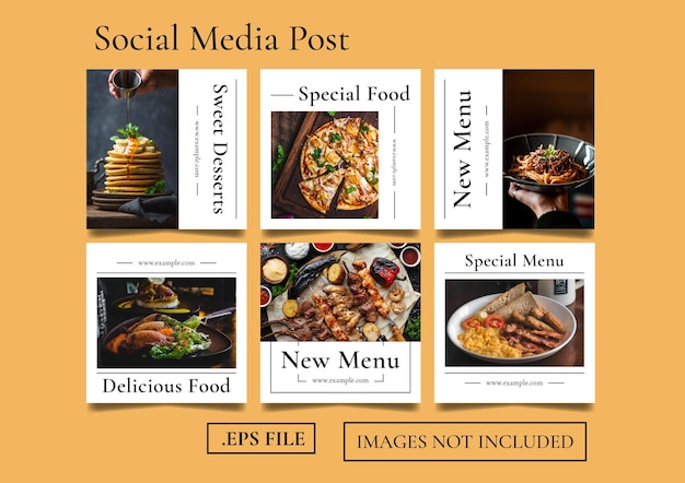 Vector instagram food post template