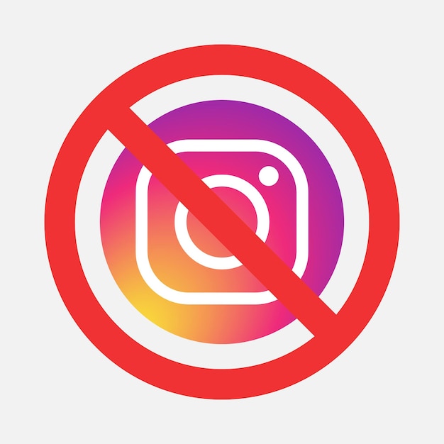 Вектор instagram запретный знак бесплатный вектор