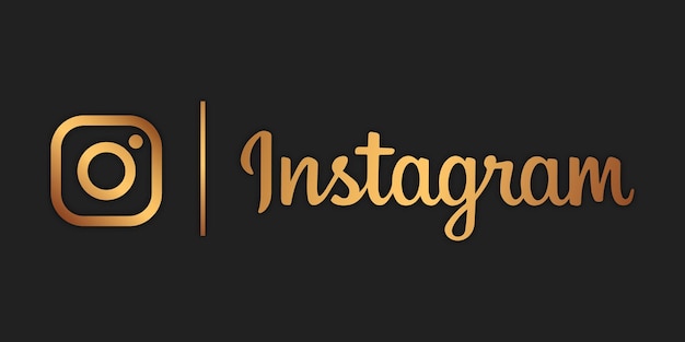 Vector instagram golden logo or icon with the name