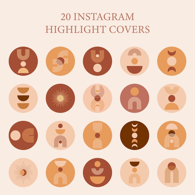 Copertina di evidenziazione di instagram con forma di metà secolo