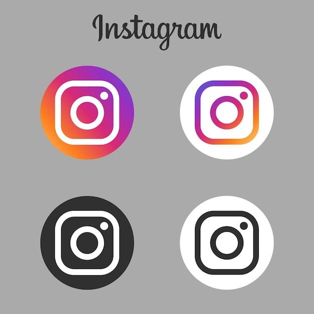 Vettore collezione di icone di instagram