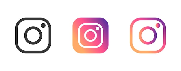 Значок instagram логотип instagram набор вектор instagram