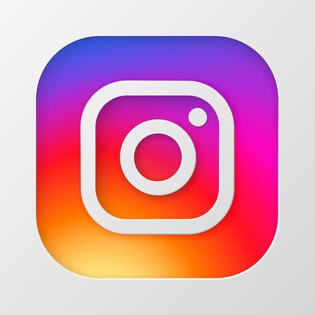 Vector instagram icon in paper cut style social media icons