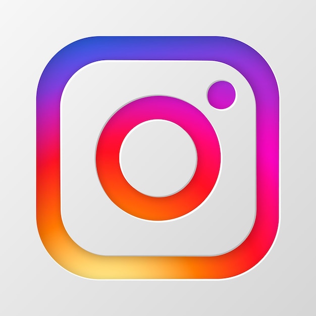 Vector instagram icon in paper cut style social media icons