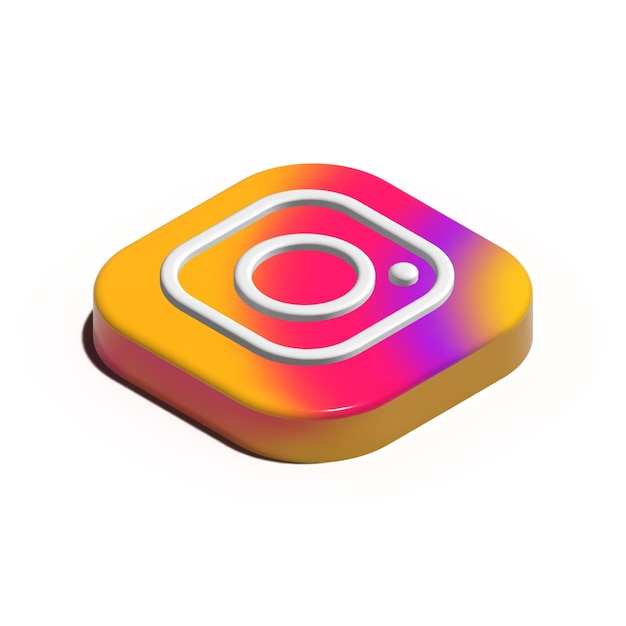 Icona instagram social media 3d isometrica