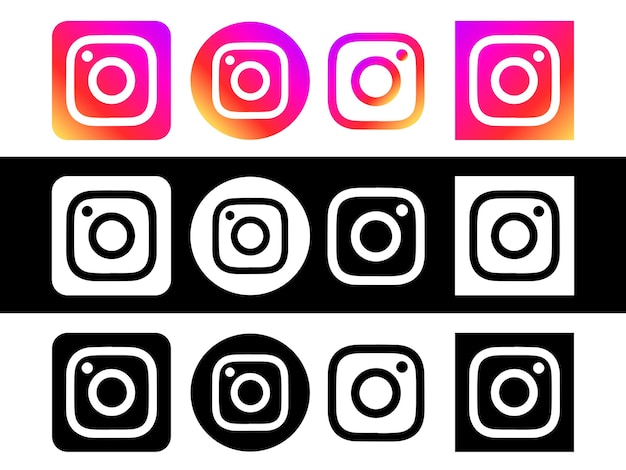 instagram icons set design vector