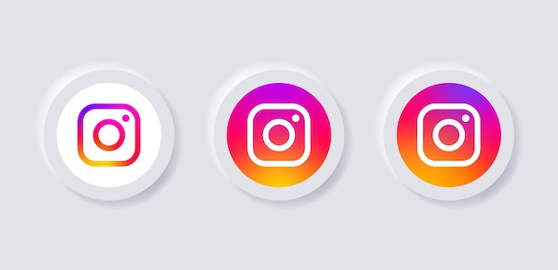 Icona del logo di instagram nelle icone dei social media del pulsante del cerchio moderno instagram nuovi loghi di aggiornamento