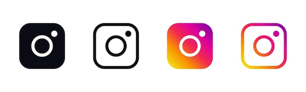 instagram logo icon set