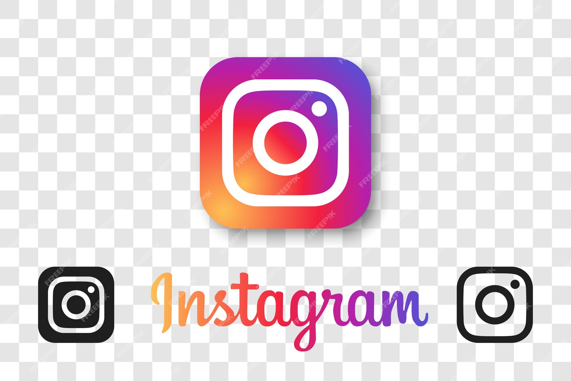 Premium Vector | Instagram logo icon with shadow and original inscription