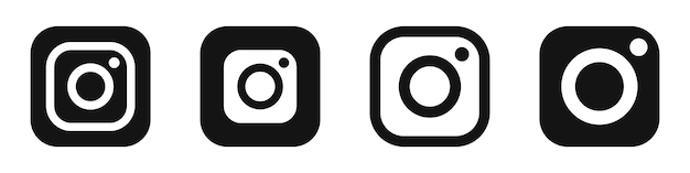 Instagram 로고 소셜 네트워크 아이콘 세트 Vector VINNITSA UKRAINE JUNE 16 2023