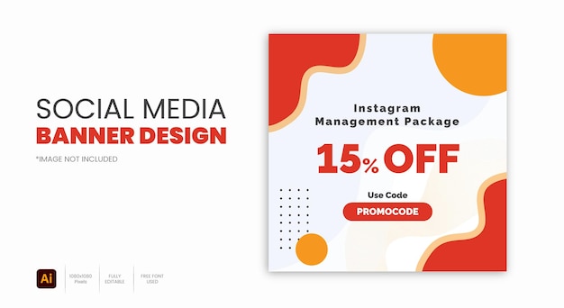 Vettore instagram management package post sui social media e modello di progettazione di banner