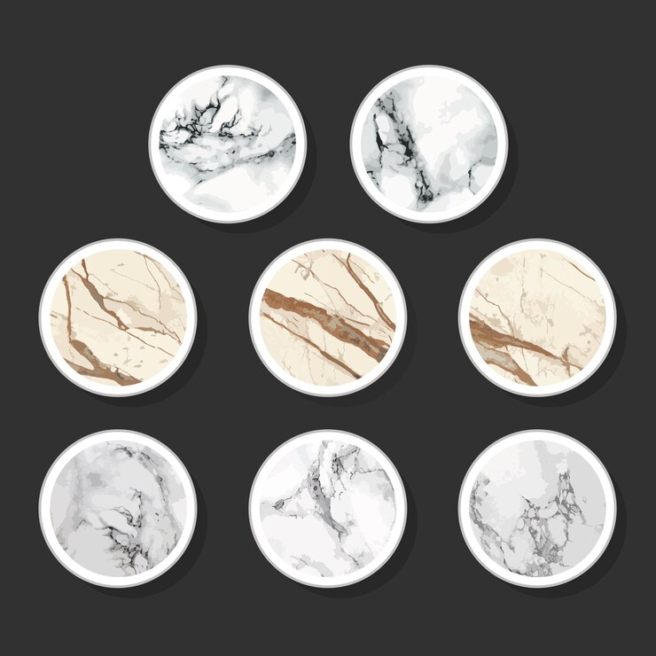 Vector instagram marble stories highligts design