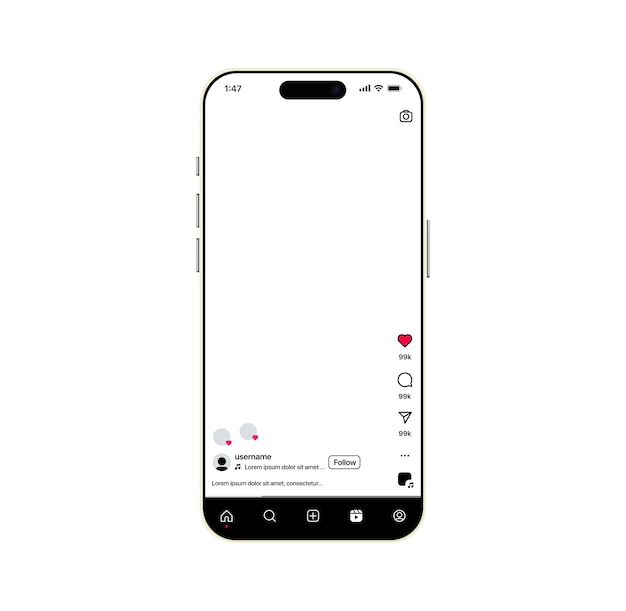 モバイルフォンのインスタグラムモックアップ