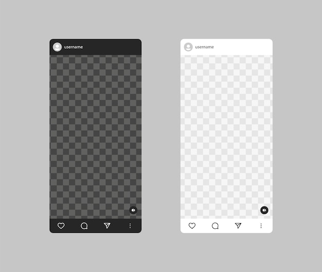 Instagram mockup post template for social media interface app network platform photo frame